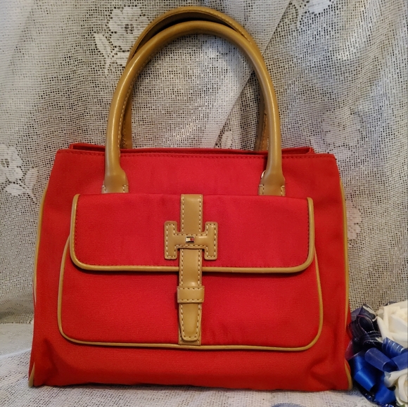 Tommy Hilfiger Handbags - TOMMY HILFIGER RED MINI BAGS WITH BROWN DETAILS